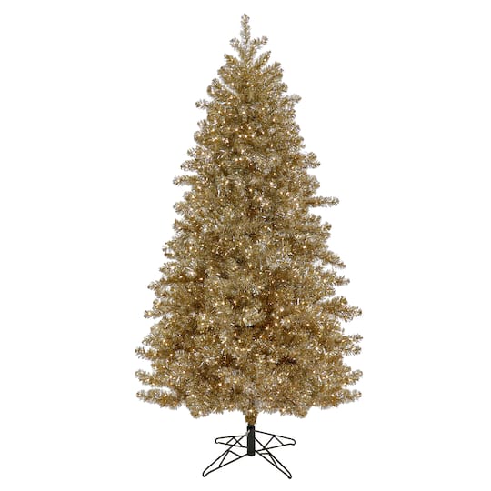 7.5ft. Pre-Lit Platinum Metallic Artificial Christmas Tree, Clear LED Infinity Lights®